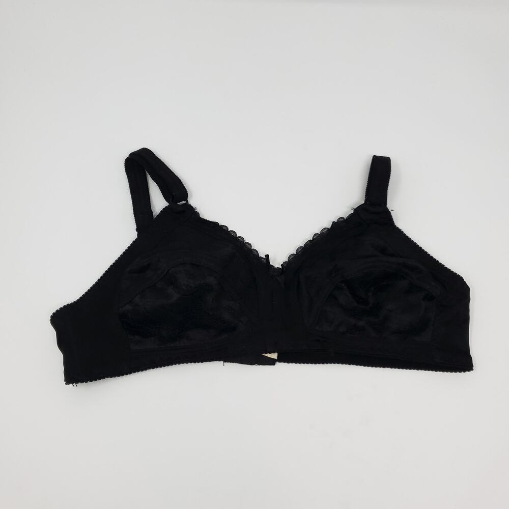 Vintage Beauty Form Black Lace Bra Size 34B